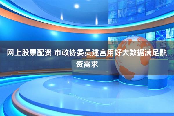 网上股票配资 市政协委员建言用好大数据满足融资需求